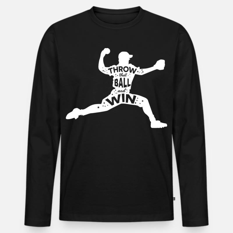 Baseball Spruch - Männer Premium Bio Langarmshirt - Schwarz
