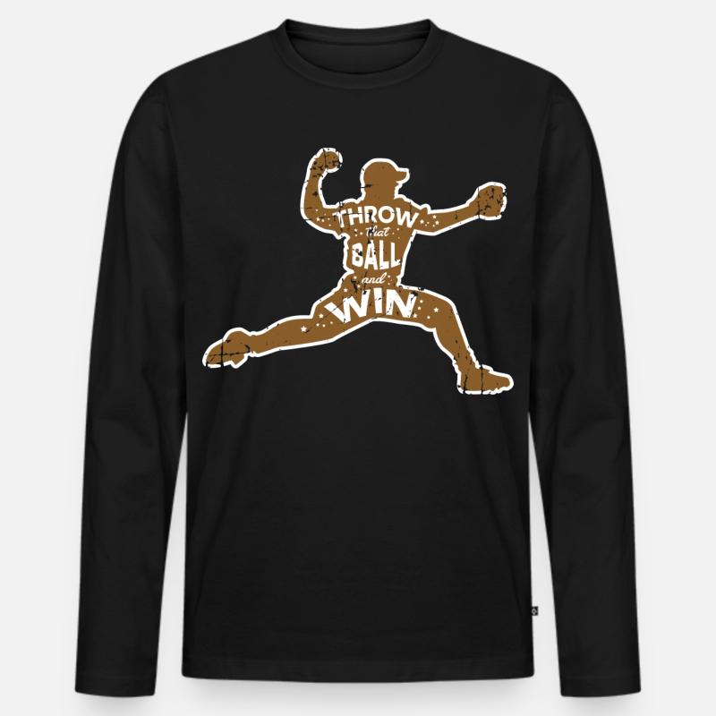 Baseball Wurf - Männer Premium Bio Langarmshirt - Schwarz