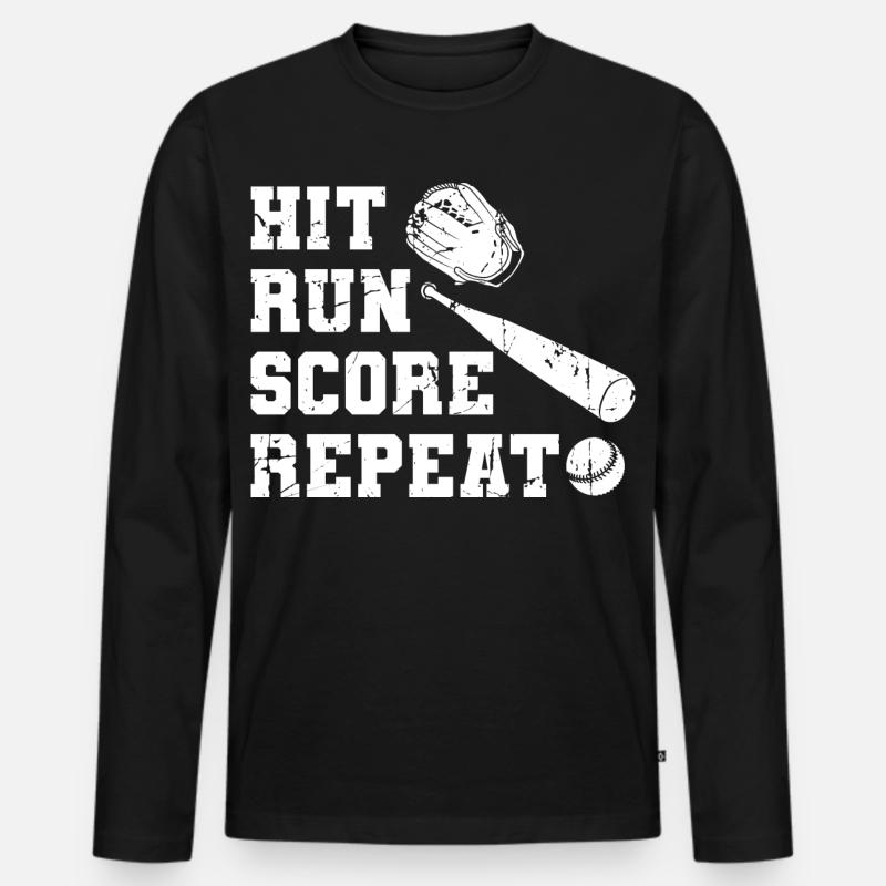 Baseball Motivation - Männer Premium Bio Langarmshirt - Schwarz
