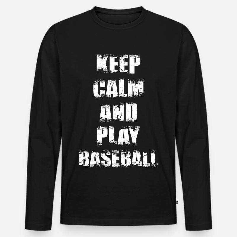 Lustiger Baseball Spruch - Männer Premium Bio Langarmshirt - Schwarz