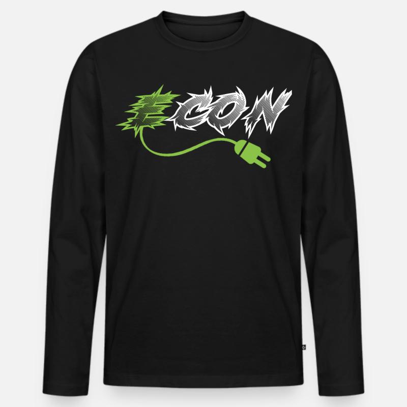 ICON ECON - Männer Premium Bio Langarmshirt - Schwarz