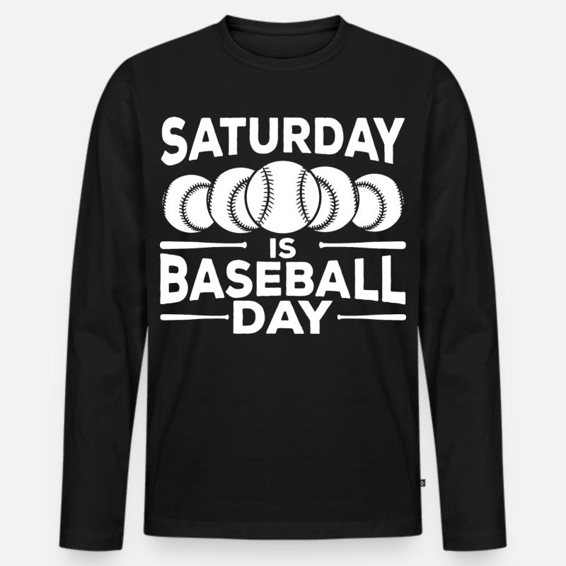 Baseball Zitat - Männer Premium Bio Langarmshirt - Schwarz