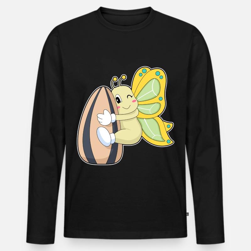 Schmetterling Samen - Männer Premium Bio Langarmshirt - Schwarz
