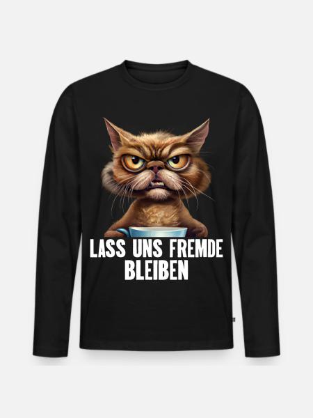 Lass Uns Fremde Bleiben - Männer Premium Bio Langarmshirt - Schwarz