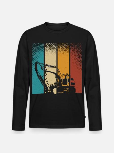 Bagger - Männer Premium Bio Langarmshirt - Schwarz