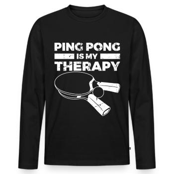 Table tennis player quote - Men's Premium Organic Long Sleeve Shirt - black - Front - Nico (187cm)