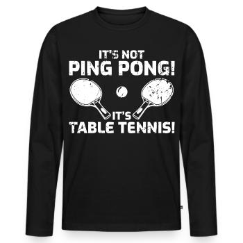 Table tennis joke - Men's Premium Organic Long Sleeve Shirt - black - Front - Nico (187cm)