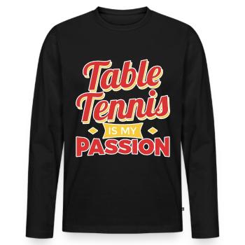 Tischtennis Motivation - Männer Premium Bio Langarmshirt - Schwarz - Vorne - Nico (187cm)