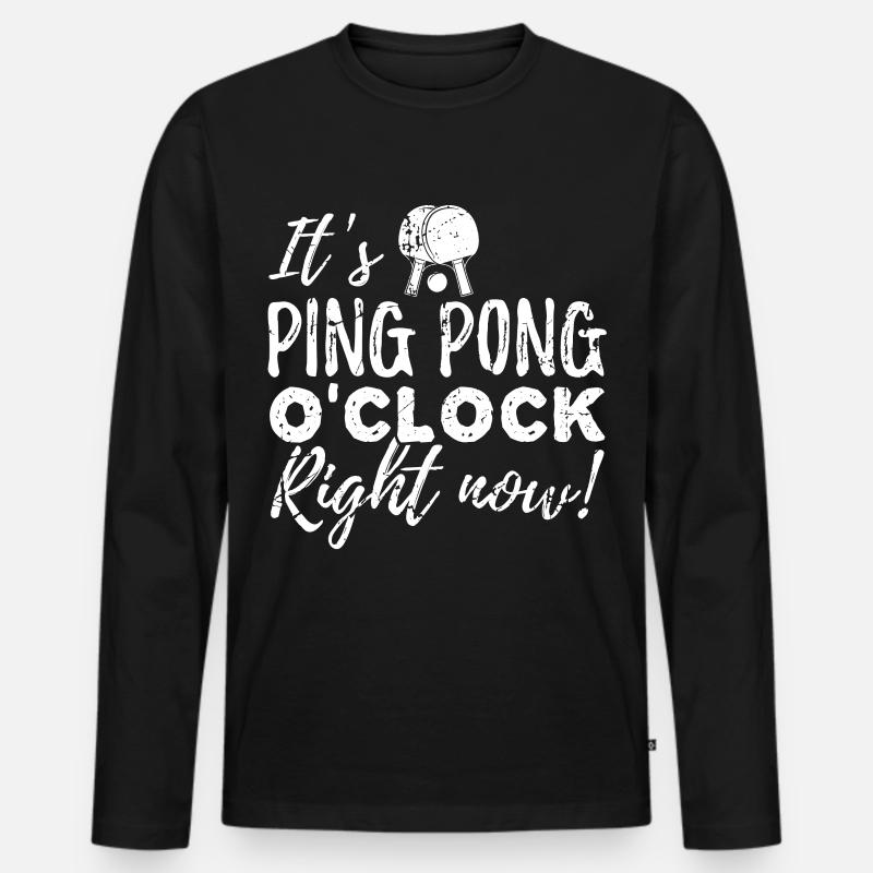 It's Ping Pong o'Clock - Männer Premium Bio Langarmshirt - Schwarz