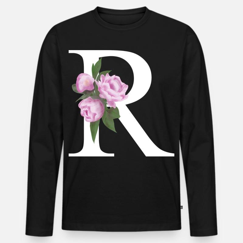 R - Männer Premium Bio Langarmshirt - Schwarz