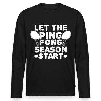 Motivation Tischtennis - Männer Premium Bio Langarmshirt - Schwarz - Vorne - Nico (187cm)
