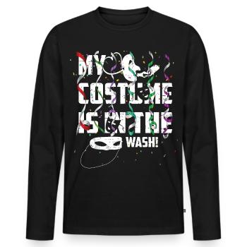 Mein Kostüme ist in der Wäsche - Männer Premium Bio Langarmshirt - Schwarz - Vorne - Nico (187cm)