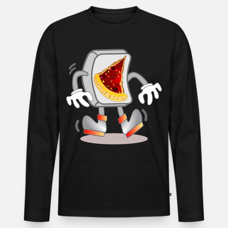 Computer - PIZZA BESTELLUNG - Männer Premium Bio Langarmshirt - Schwarz