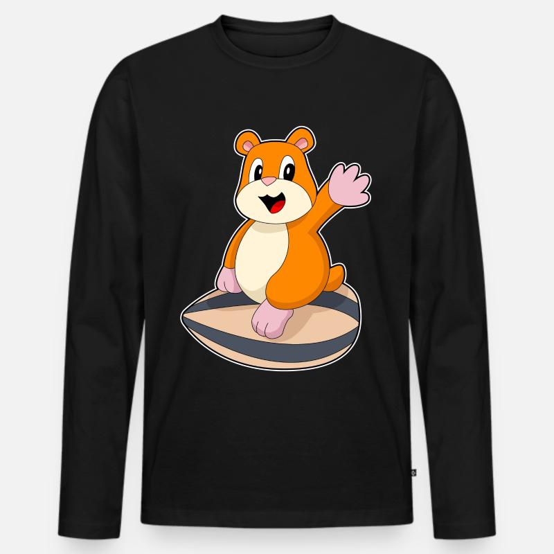 Hamster Samen - Männer Premium Bio Langarmshirt - Schwarz