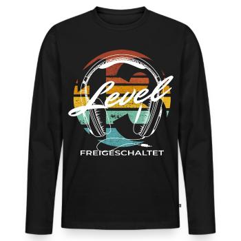 13. Geburtstag Level 13 Gamer Jungen Geschenk - Männer Premium Bio Langarmshirt - Schwarz - Vorne - Nico (187cm)
