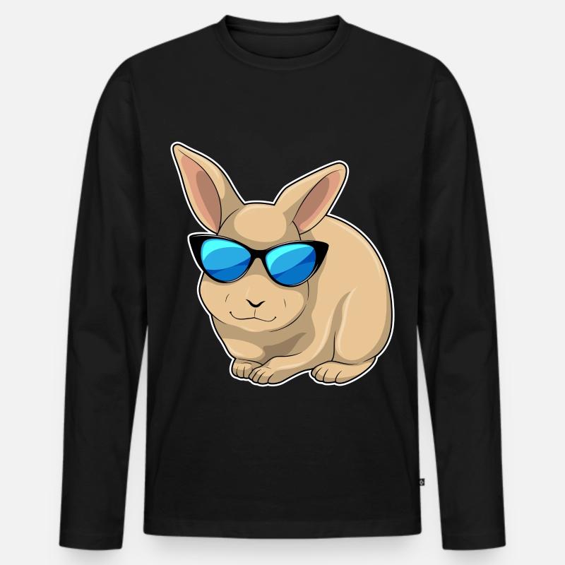 Hase Sonnenbrille - Männer Premium Bio Langarmshirt - Schwarz