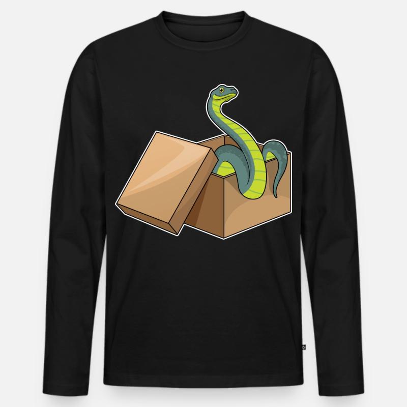 Schlange Box - Männer Premium Bio Langarmshirt - Schwarz