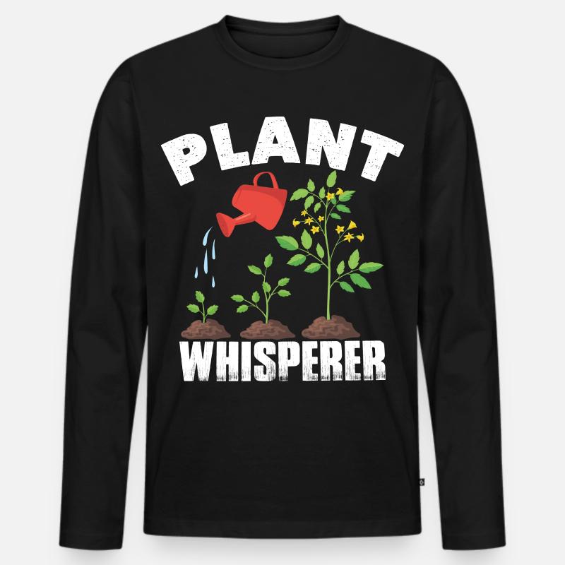 Pflanzen flüstern Garten Gartengärtner Gartenarbeit - Männer Premium Bio Langarmshirt - Schwarz