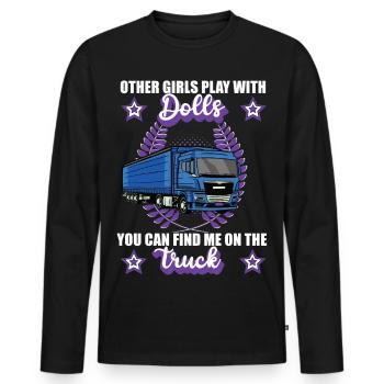 Truck Driver Trucker Truck Driver Gift - Men's Premium Organic Long Sleeve Shirt - black - Front - Nico (187cm)