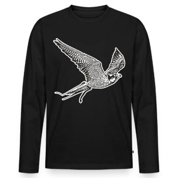 Falke im Flug - Männer Premium Bio Langarmshirt - Schwarz - Vorne - Nico (187cm)