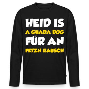 Bayrische Sprüche Bayern Spruch - Männer Premium Bio Langarmshirt - Schwarz - Vorne - Nico (187cm)