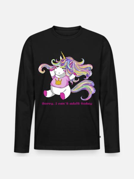 Unicorn - Men's Premium Organic Long Sleeve Shirt - black