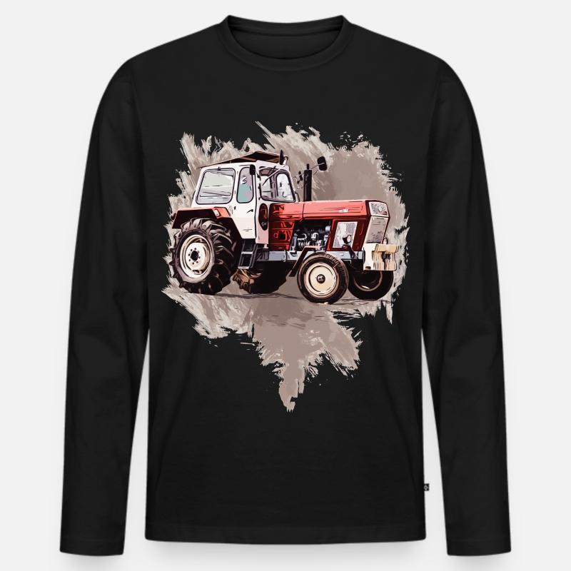 Fortschritt Traktor ZT 304 - Männer Premium Bio Langarmshirt - Schwarz