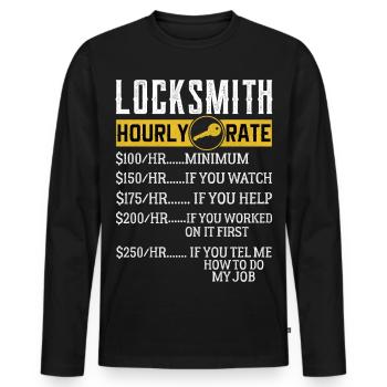 Locksmith Hourly rates Locksmith - Men's Premium Organic Long Sleeve Shirt - black - Front - Nico (187cm)