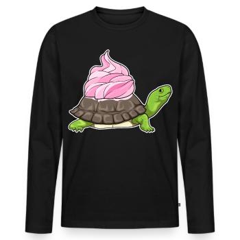 Turtle Frosting - Men's Premium Organic Long Sleeve Shirt - black - Front - Nico (187cm)
