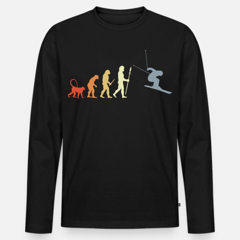 Entwicklung eines Skifahrers - Männer Premium Bio Langarmshirt - Schwarz