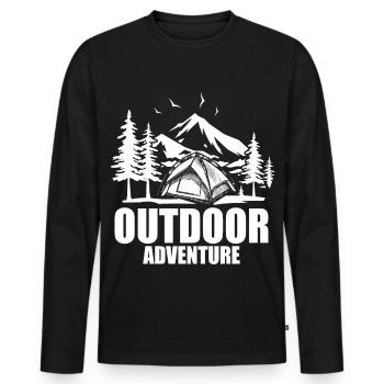 Camping Dad Adventure – Outdoor Vater - Männer Premium Bio Langarmshirt - Schwarz - Vorne - Nico (187cm)
