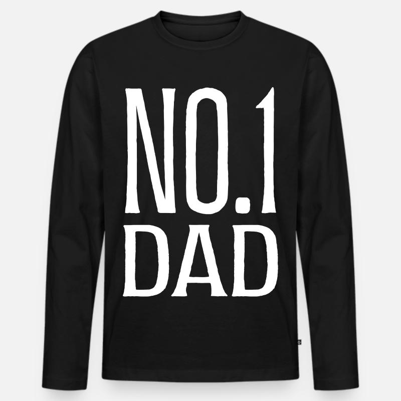 Nr. 1 Vater Vatertagsgeschenk - Männer Premium Bio Langarmshirt - Schwarz