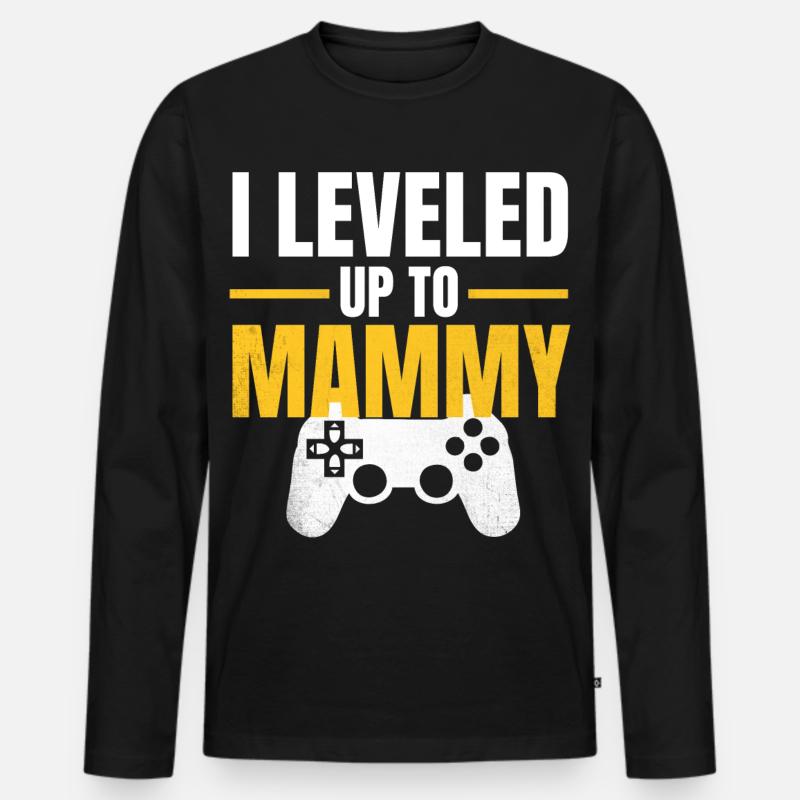 Level Up Mama Gamer - Männer Premium Bio Langarmshirt - Schwarz