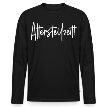 Altersteilzeit - Männer Premium Bio Langarmshirt - Schwarz - Vorne - Nico (187cm)
