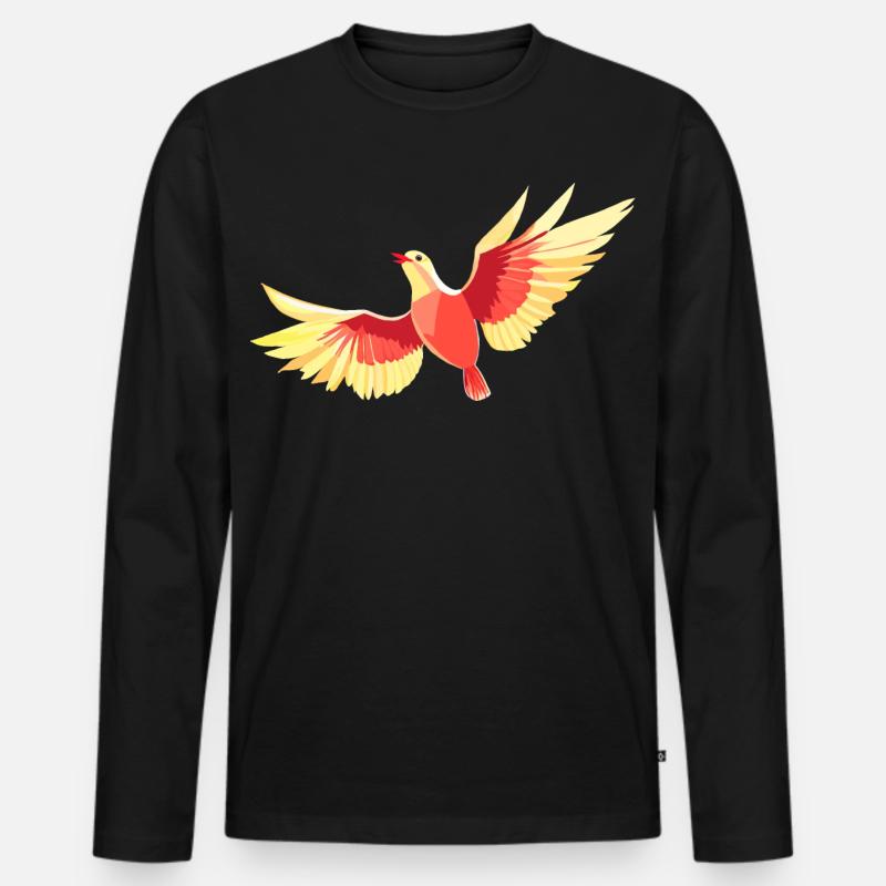 Vogel, der am Himmel schwebt - Männer Premium Bio Langarmshirt - Schwarz