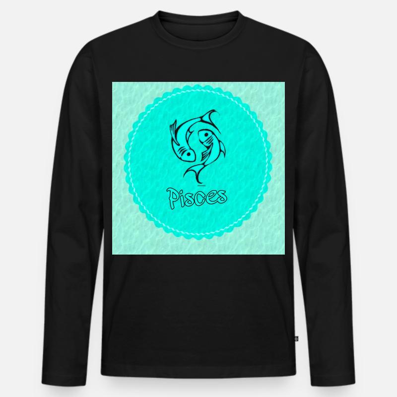 Fische - Männer Premium Bio Langarmshirt - Schwarz