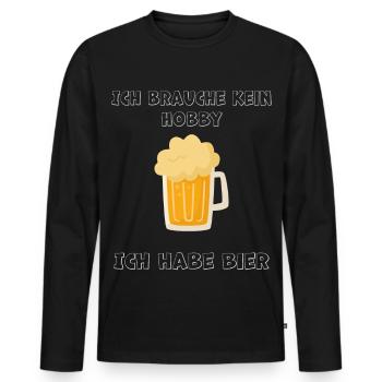 Craftbier Stilvolles Design für Bierliebhaber - Männer Premium Bio Langarmshirt - Schwarz - Vorne - Nico (187cm)