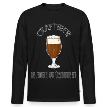 Craftbier Stilvolles Design für Bierliebhaber - Männer Premium Bio Langarmshirt - Schwarz - Vorne - Nico (187cm)