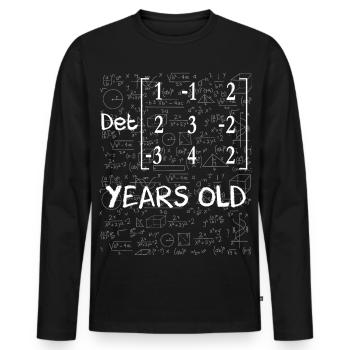 46e anniversaire 46 ans déterminant de matrice - T-shirt manches longues Premium bio Homme - noir - Devant - Nico (187cm)