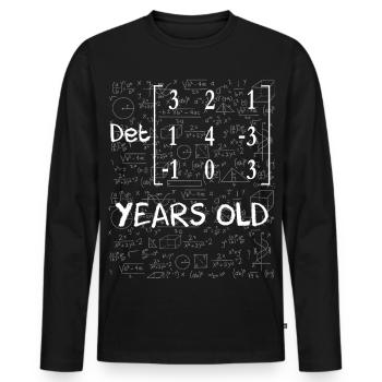 40e anniversaire 40 ans déterminant de matrice - T-shirt manches longues Premium bio Homme - noir - Devant - Nico (187cm)