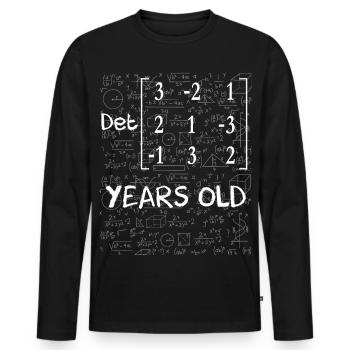 42e anniversaire 42 ans déterminant de matrice - T-shirt manches longues Premium bio Homme - noir - Devant - Nico (187cm)