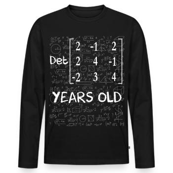 72e anniversaire 72 ans déterminant de matrice - T-shirt manches longues Premium bio Homme - noir - Devant - Nico (187cm)