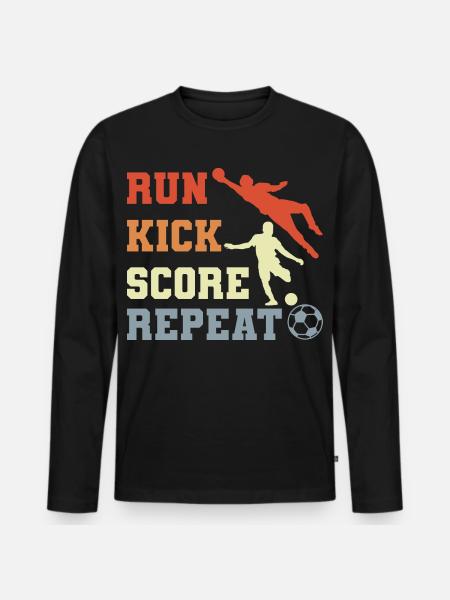 Soccer Player Routine - Men's Premium Organic Long Sleeve Shirt - black