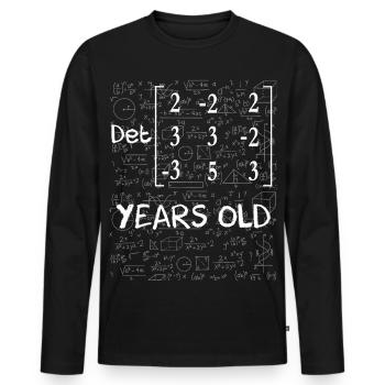 92e anniversaire 92 ans déterminant de matrice - T-shirt manches longues Premium bio Homme - noir - Devant - Nico (187cm)
