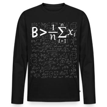 Die Mathe-Inspiration ist überdurchschnittlich gut - Männer Premium Bio Langarmshirt - Schwarz - Vorne - Nico (187cm)