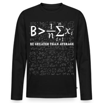 Mathematische Inspiration ist größer als der - Männer Premium Bio Langarmshirt - Schwarz - Vorne - Nico (187cm)