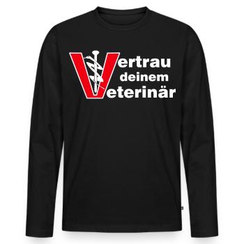 Veterinär Vertrauen Tierarzt Vet - Männer Premium Bio Langarmshirt - Schwarz - Vorne - Nico (187cm)