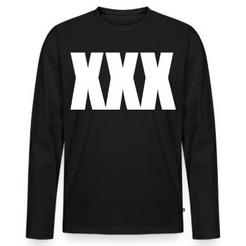 XXX - Men's Premium Organic Long Sleeve Shirt - black - Front - Nico (187cm)