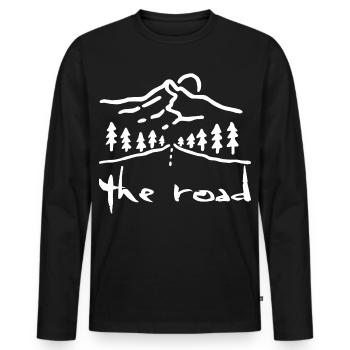 Die weiße Straße - Männer Premium Bio Langarmshirt - Schwarz - Vorne - Nico (187cm)