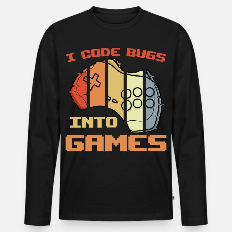 Spieleprogrammierer Witz - Männer Premium Bio Langarmshirt - Schwarz